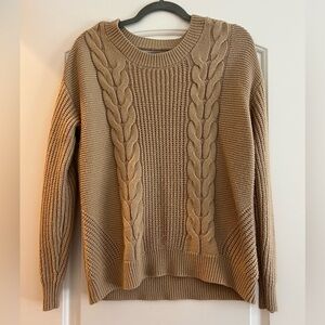 Crave Fame - Cable Knit Tan Sweater - size medium